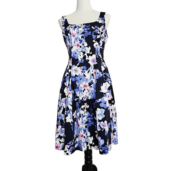 Lauren Ralph Lauren A Line Midi Sleeveless Summer Dress - Picture 1 of 4